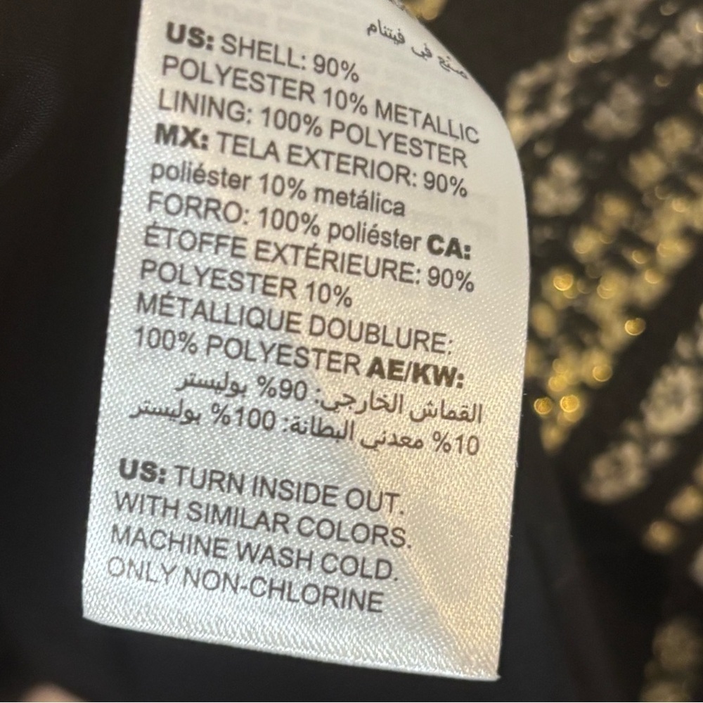 Chico's Black and Gold Patterned Blazer - Picture 5 of 6
